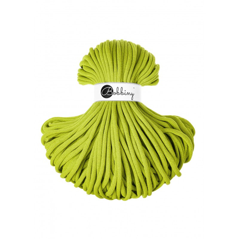 Bobbiny Jumbo geflochtene Baumwollkordel, 9mm und 100m, in Dopamine Lime