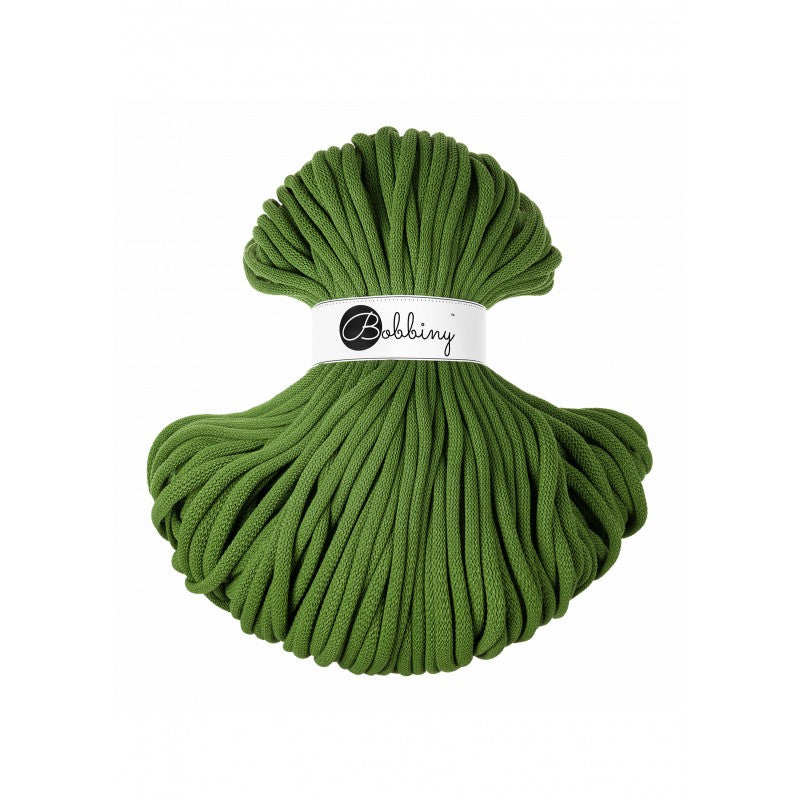 Bobbiny Jumbo geflochtene Baumwollkordel, 9mm und 100m, in Moss Green
