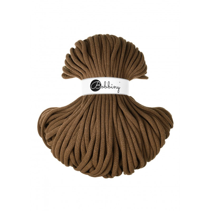 Bobbiny Jumbo geflochtene Baumwollkordel, 9mm und 100m, in Nut Brown