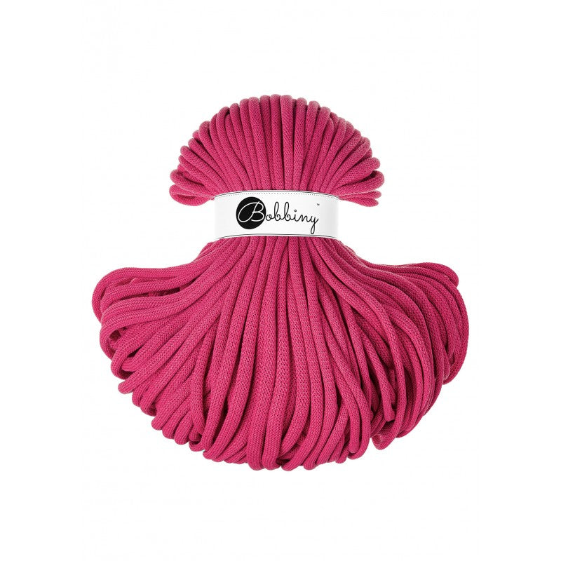 Bobbiny Jumbo geflochtene Baumwollkordel, 9mm und 100m, in Dopamine Pink