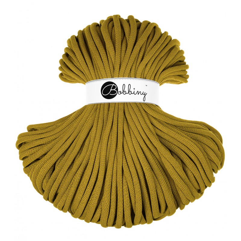 Bobbiny Jumbo geflochtene Baumwollkordel, 9mm und 100m, in Spicy Yellow