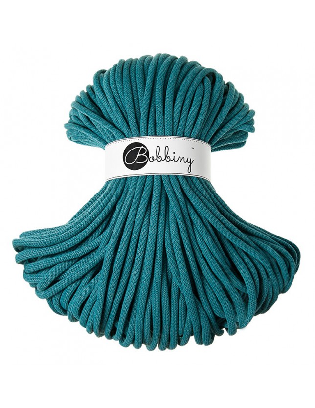 Bobbiny Jumbo geflochtene Baumwollkordel, 9mm und 100m, in Teal