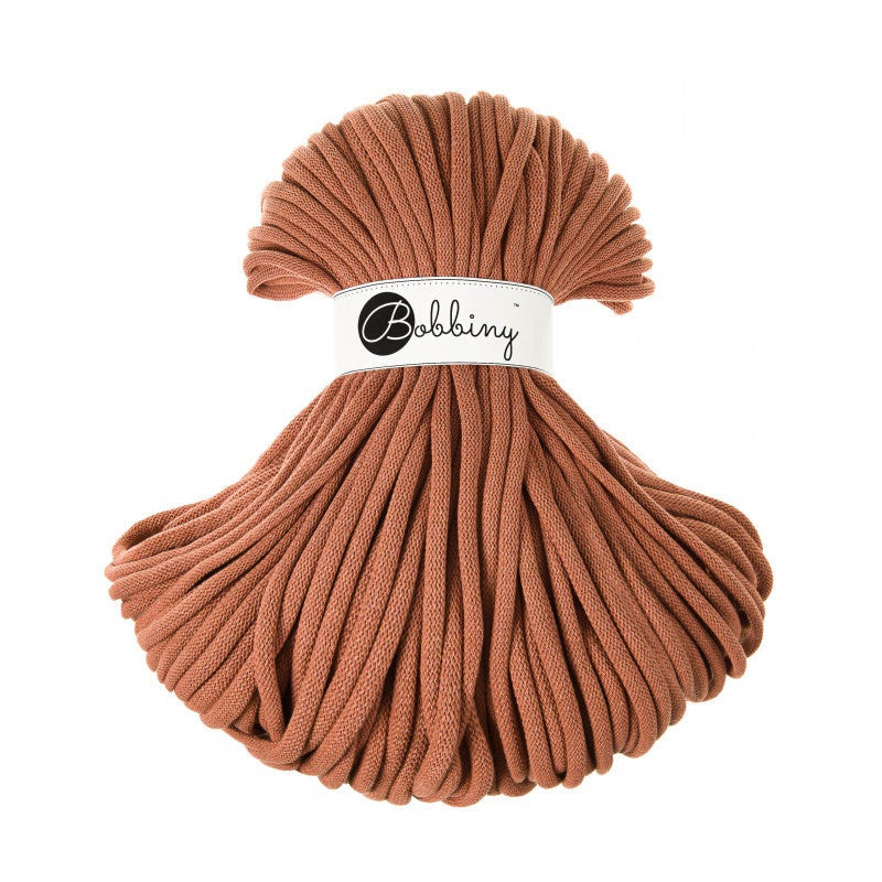 Bobbiny Jumbo geflochtene Baumwollkordel, 9mm und 100m, in Terracotta