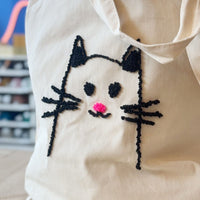 Cat punch needle bag pattern sheet