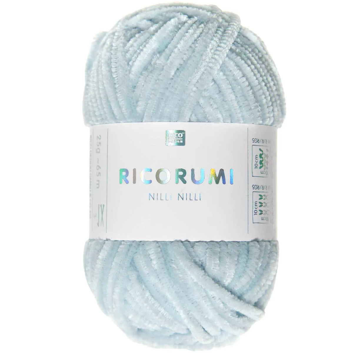 Ricorumi chenille yarn in light blue, 25g ball by Rico Design