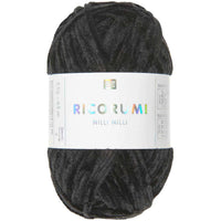 Ricorumi chenille yarn in black, 25g ball by Rico Design