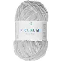 Ricorumi chenille yarn in silver grey, 25g ball by Rico Design