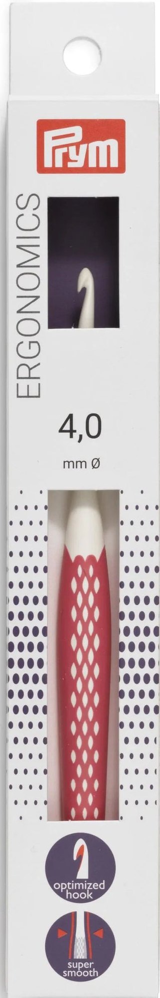 Ergonomic crochet hook, 4mm by Prym