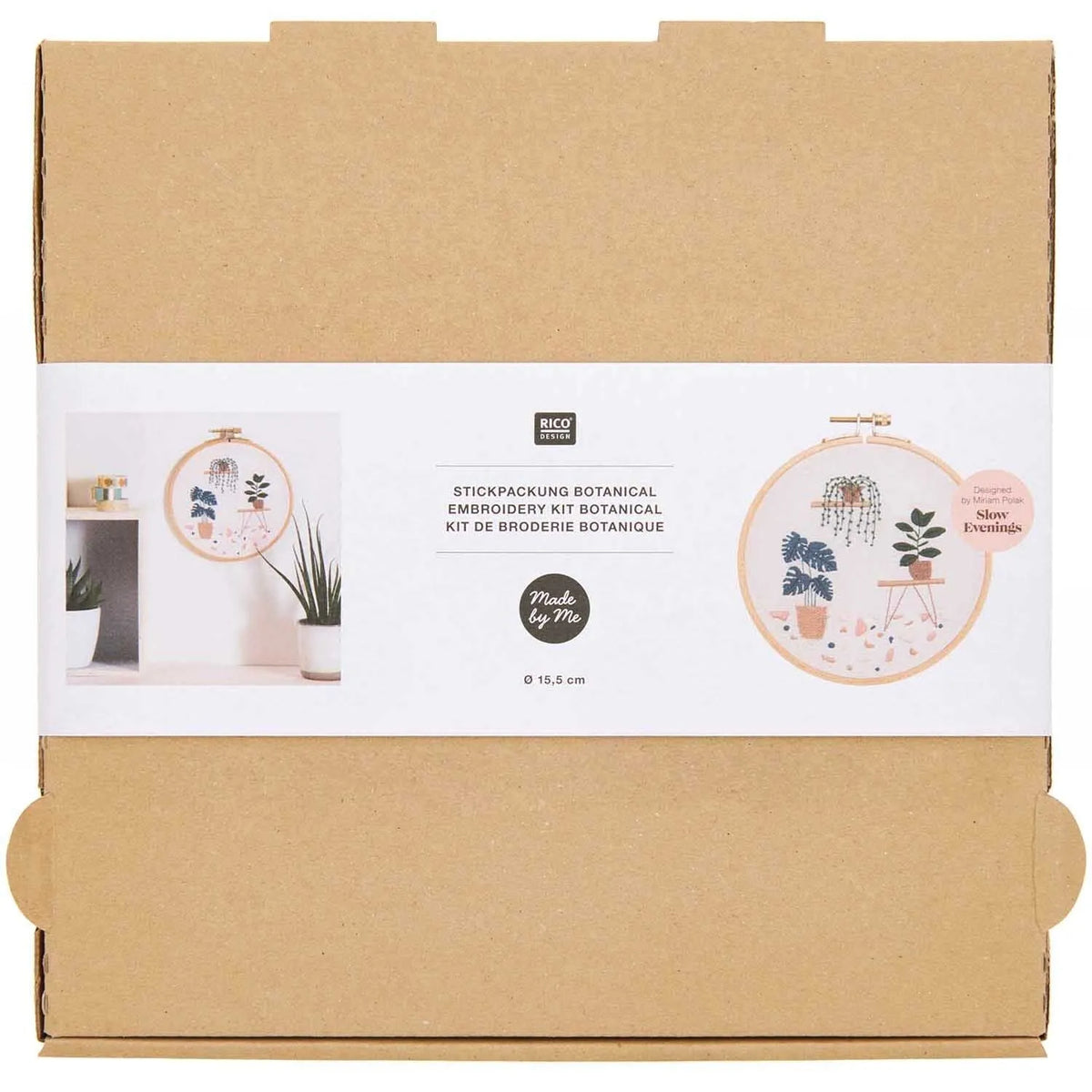Rico Stickset mit Botanical-Motiv, Nahaufnahme