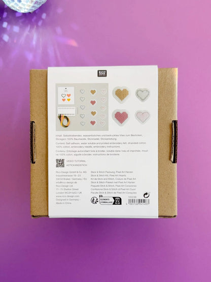 Vorgezeichnetes Stickset 'Hearts' von Rico Design