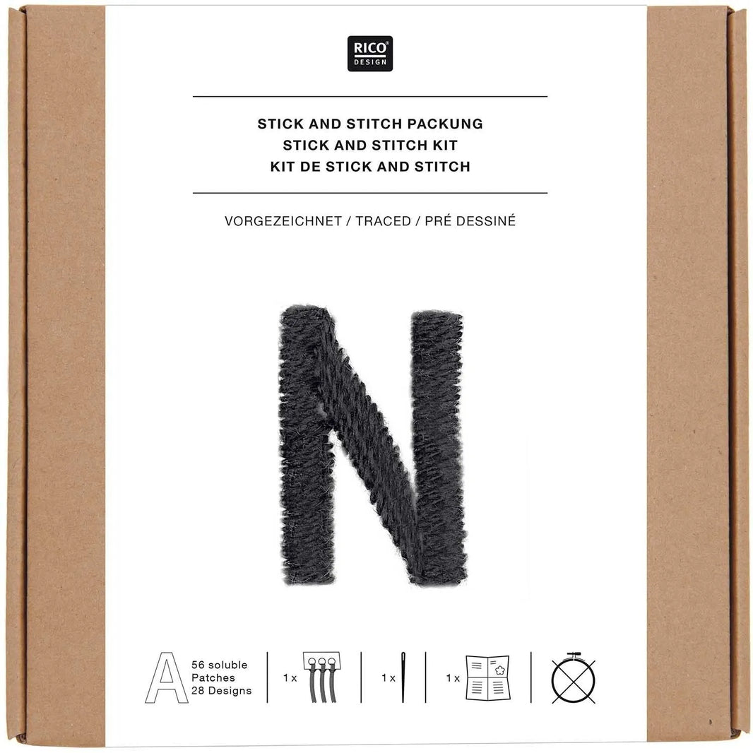Traced embroidery kit 'Letters' by Rico Design