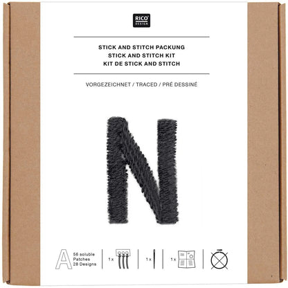 Traced embroidery kit 'Letters' by Rico Design