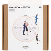 Kreuzstich-Stickset 'Lovebirds', 20cm von Rico Design