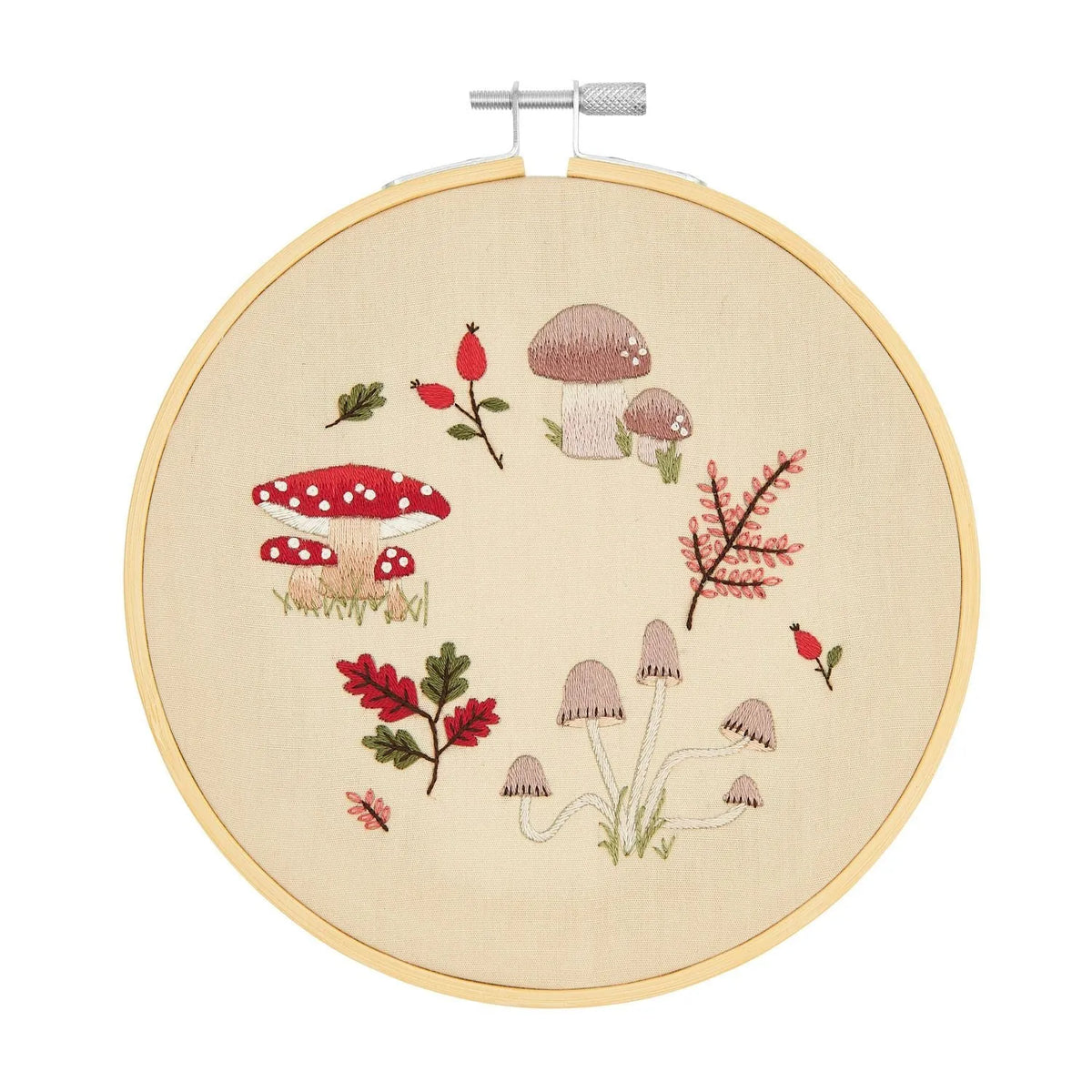 Vorgezeichnetes Stickset 'Mushroom Wreath' von Rico Design