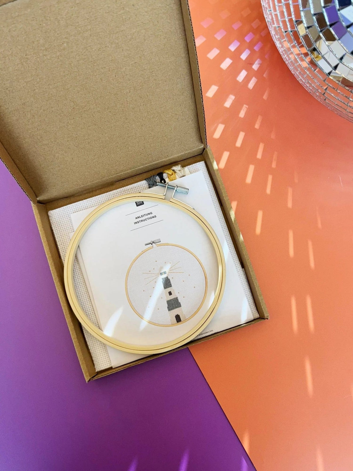 Kreuzstich-Stickset 'lighthouse', 15cm von Rico Design