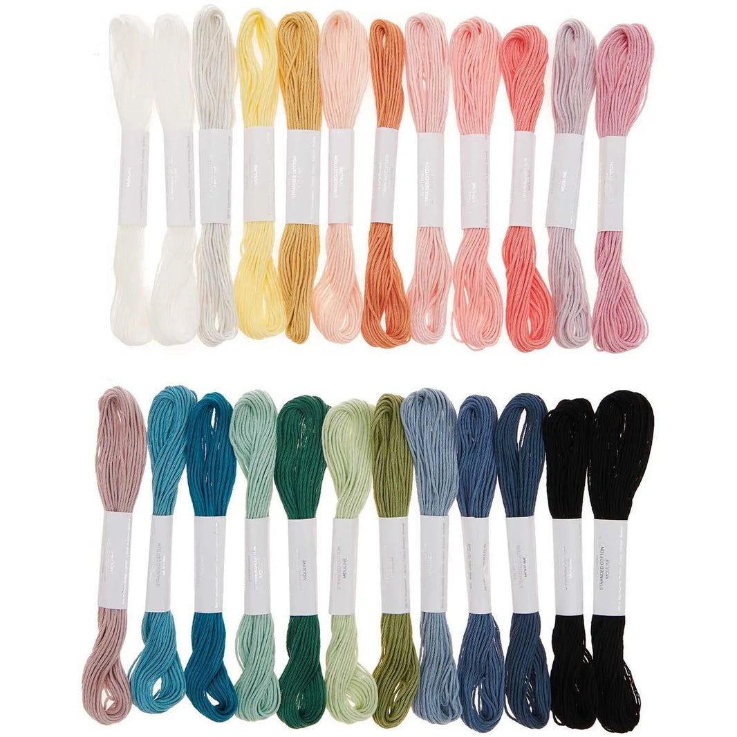 Embroidery thread set in pastel, 24 skeins by Rico Design
