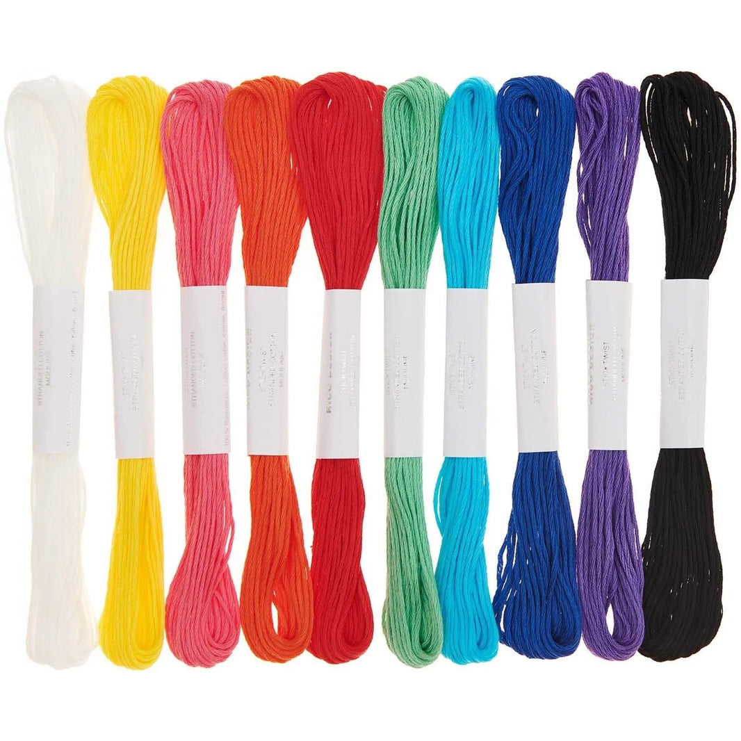 Embroidery thread set in rainbow, 10 skeins by Rico Design