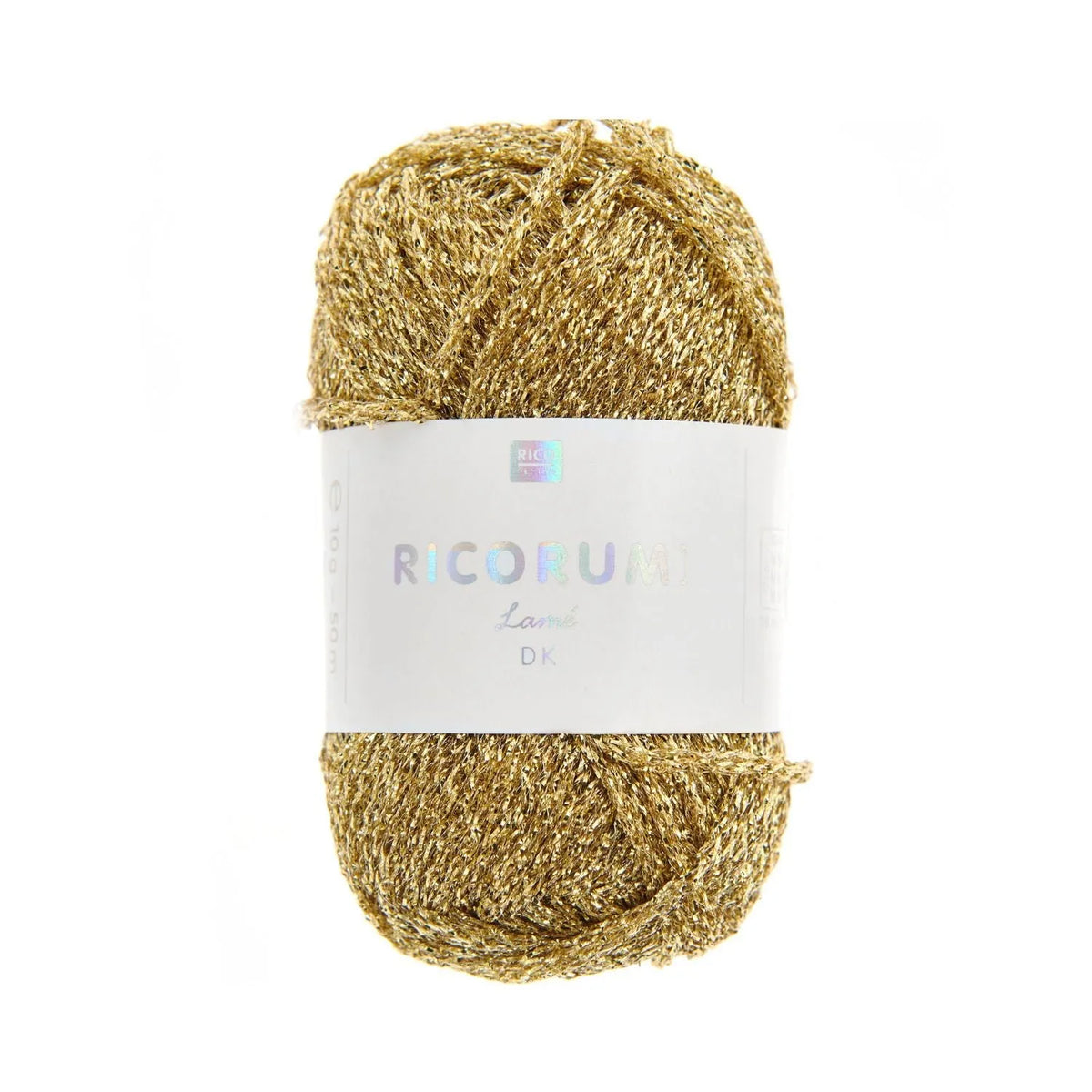 Ricorumi Lamé glitter yarn in gold, 10g by Rico Design