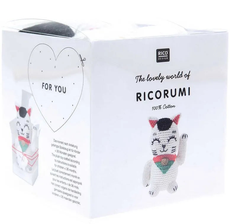 Ricorumi crochet kit for a lucky cat by Rico Design