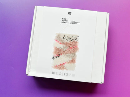 Latch hook rug kit with neon landscape design by Rico Design