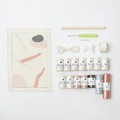 Latch hook rug kit with stones design by Rico Design
