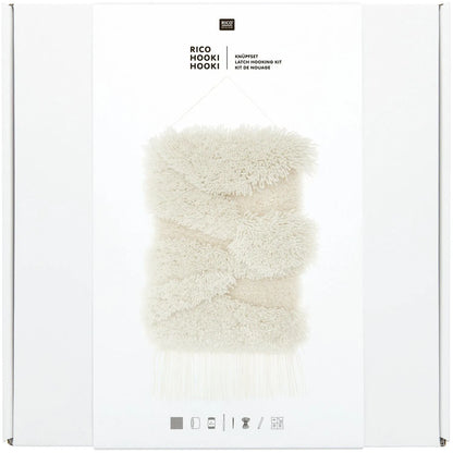 Latch hook rug kit with white landscape design by Rico Design