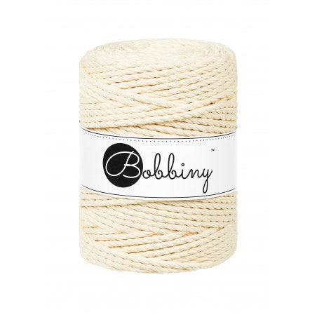 Bobbiny 3-fach Makramee-Schnur, 5mm und 100m, in Butter Yellow