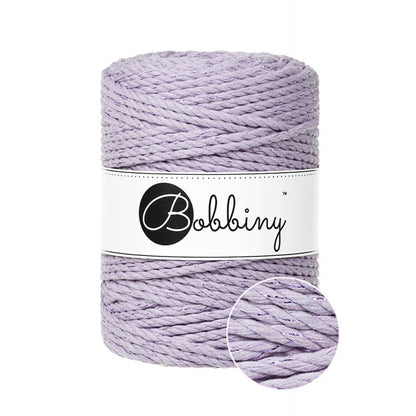 Bobbiny 3-ply macramé rope, 5mm and 100m, in lavender