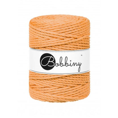 Bobbiny 3-ply macramé rope, 5mm and 100m, in orange