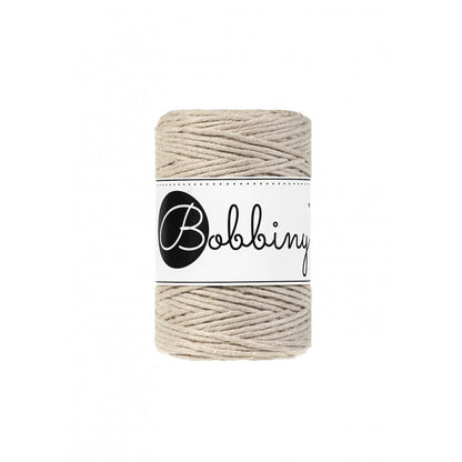 Bobbiny Makramee-Baumwollkordel, 1,5mm und 100m, in Beige