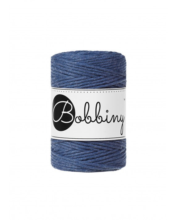 Bobbiny Makramee-Baumwollkordel, 1,5mm und 100m, in Jeans