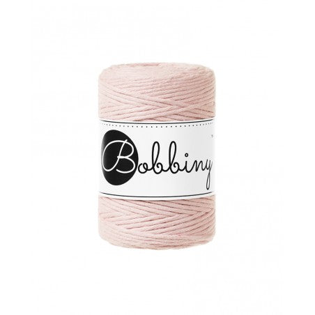 Bobbiny Makramee-Baumwollkordel, 1,5mm und 100m, in Pastel Pink