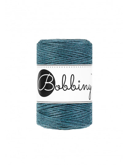 Bobbiny Makramee-Baumwollkordel, 1,5mm und 100m, in Peacock Blue