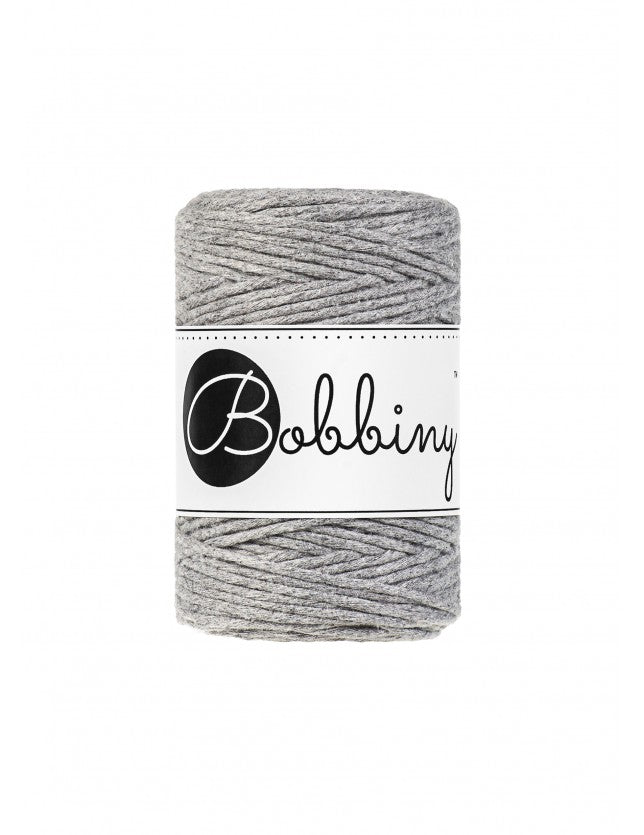 Bobbiny Makramee-Baumwollkordel, 1,5mm und 100m, in Silver