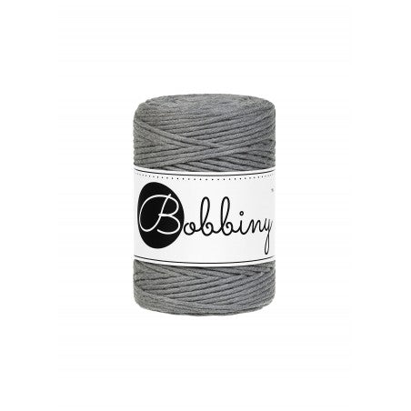 Bobbiny Makramee-Baumwollkordel, 1,5mm und 100m, in Stone Grey