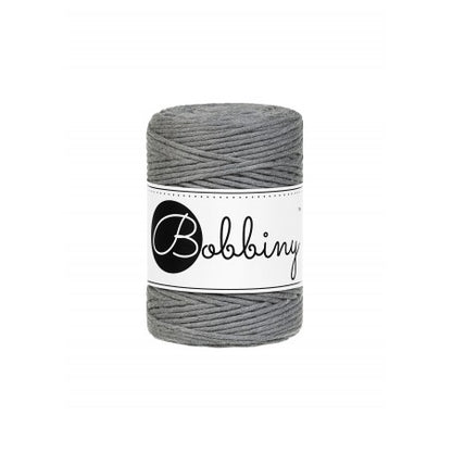 Bobbiny Makramee-Baumwollkordel, 1,5mm und 100m, in Stone Grey