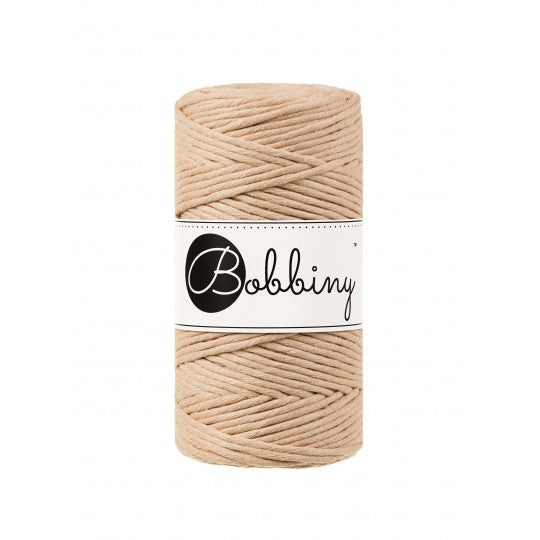Bobbiny Makramee-Baumwollkordel, 3mm und 100m, in Biscuit
