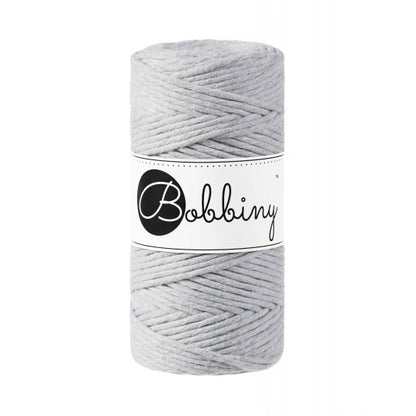Bobbiny Makramee-Baumwollkordel, 3mm und 100m, in Light Grey