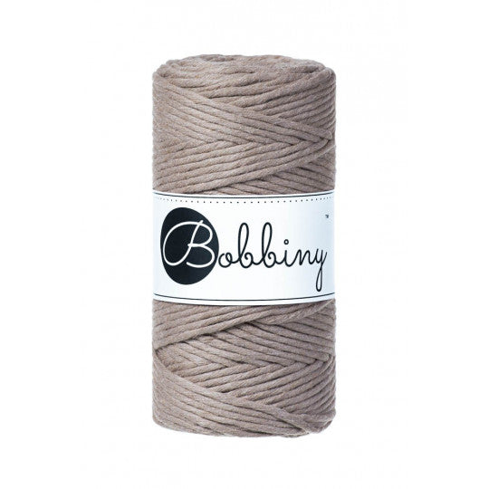 Bobbiny Makramee-Baumwollkordel, 3mm und 100m, in Coffee