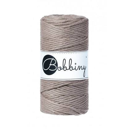 Bobbiny Makramee-Baumwollkordel, 3mm und 100m, in Coffee