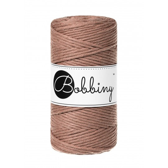 Bobbiny Makramee-Baumwollkordel, 3mm und 100m, in Mocha Mousse