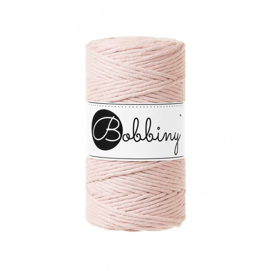 Bobbiny Makramee-Baumwollkordel, 3mm und 100m, in Pastel Pink