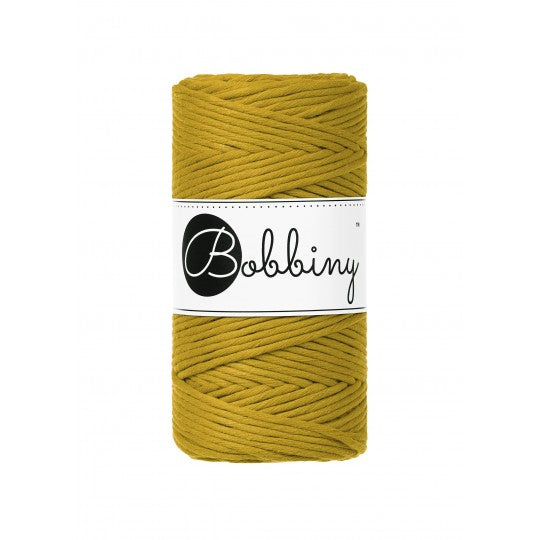 Bobbiny Makramee-Baumwollkordel, 3mm und 100m, in Spicy Yellow