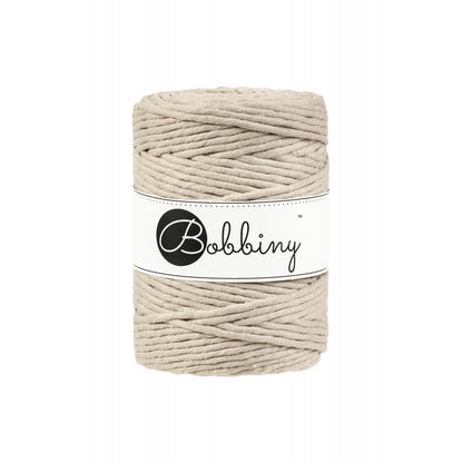 Bobbiny Makramee-Baumwollkordel, 5mm und 100m, in Beige