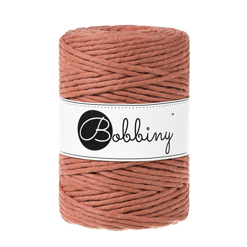 Bobbiny Makramee-Baumwollkordel, 5mm und 100m, in Terracotta