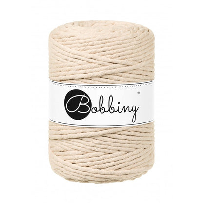 Bobbiny Makramee-Baumwollkordel, 5mm und 100m, in Warm Beige