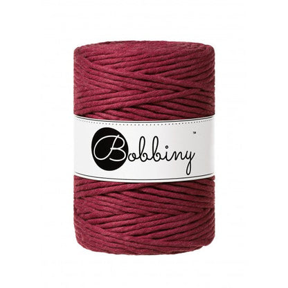 Bobbiny Makramee-Baumwollkordel, 5mm und 100m, in Wine Red