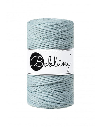 Bobbiny 3-ply macramé rope, 3mm and 100m, in misty grey