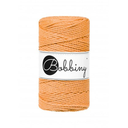 Bobbiny 3-ply macramé rope, 3mm and 100m, in orange