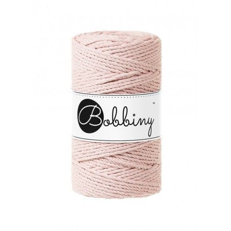 Bobbiny 3-ply macramé rope, 3mm and 100m, in pine green